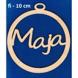 SKLEJKA #3mm Bombka 10cm Maja  bombka personalizowana, ramka, obręcz 10
